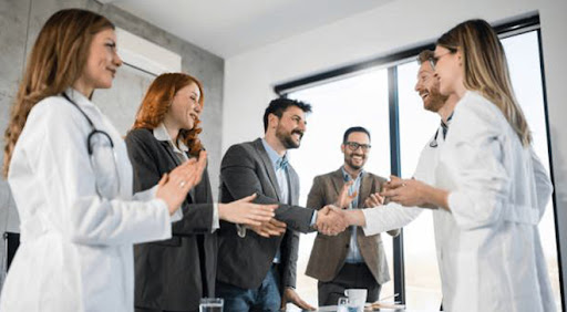 Team of smiling healthcare professionals